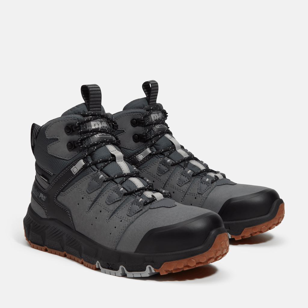 Mens Tempe 6 Alloy Toe Waterproof Work Boot TBL Medium Grey Leather ALT4