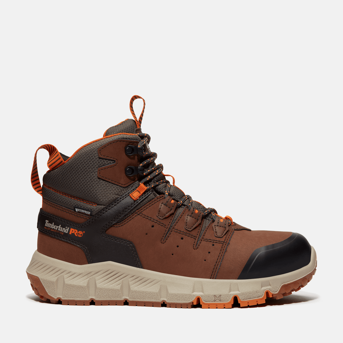 Mens Tempe 6 Alloy Toe Waterproof Work Boot TBL Medium Brown Leather HERO