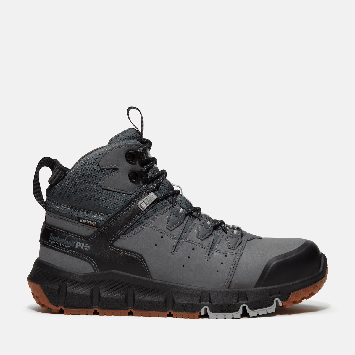 Mens Tempe 6 Alloy Toe Waterproof Work Boot TBL Medium Grey Leather HERO