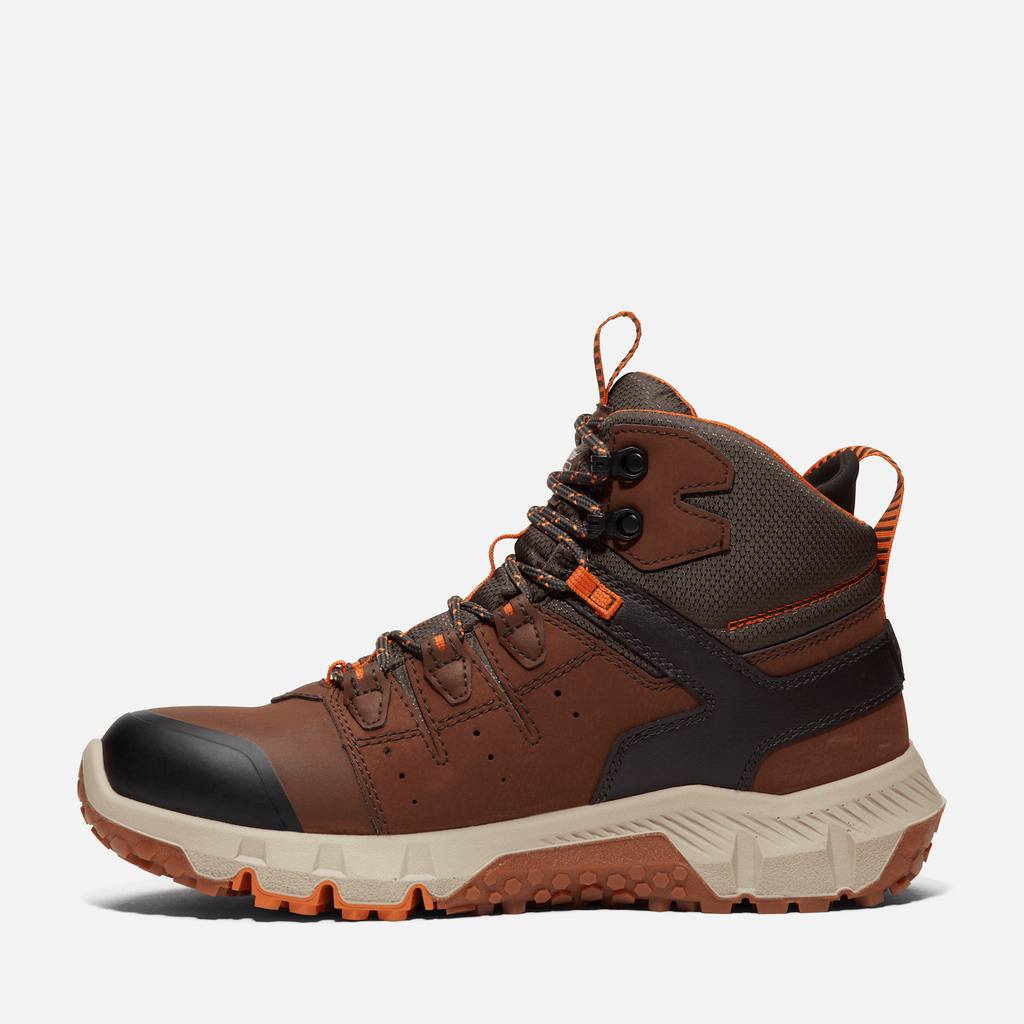 Mens Tempe 6 Soft Toe Waterproof Work Boot TBL Medium Brown Leather ALT6
