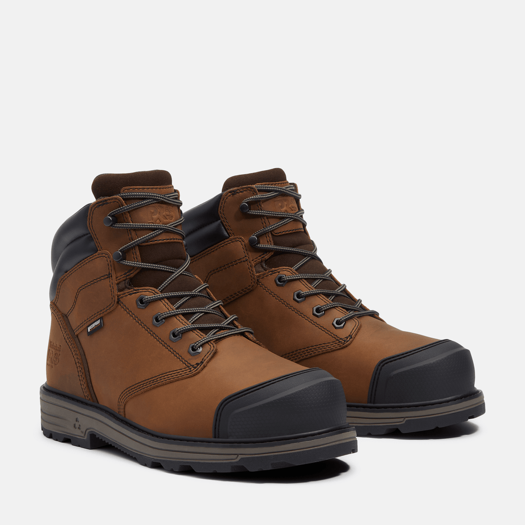 Mens TiTAN Tasker 6 AlloyToe Waterproof Work Boot With Toe Bumper TBL Light Brown FullGrain ALT4