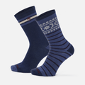 Mens Timberland 2Pack Fair Isle Crew Sock TBL Navy Heather HERO