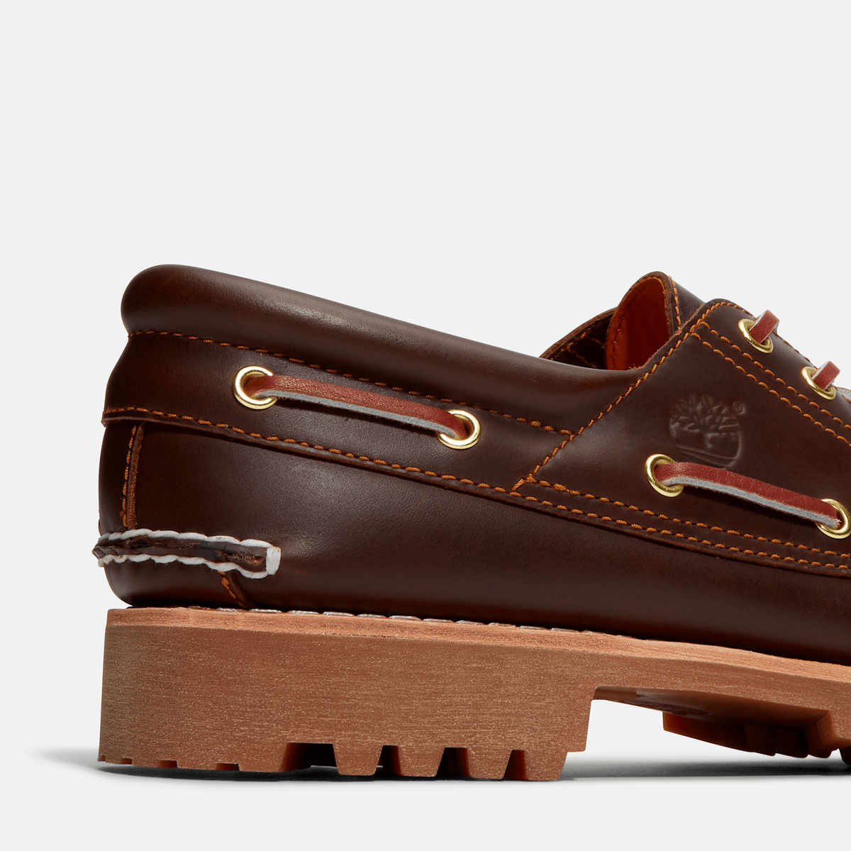 Mens Timberland Authentic 3Eye Lug Handsewn Boat Shoe TBL Brown ALT7