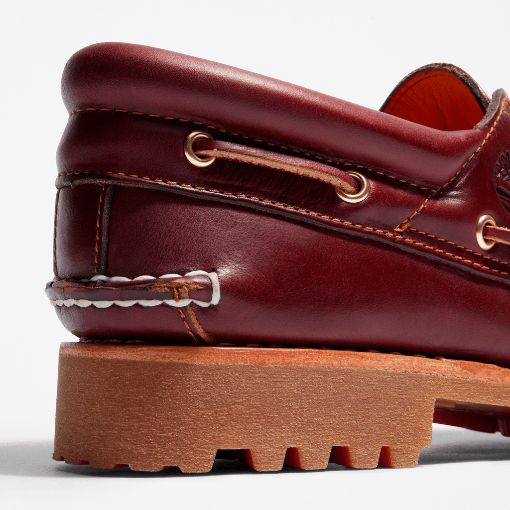 Mens Timberland Authentic 3Eye Lug Handsewn Boat Shoe TBL Burgundy ALT7