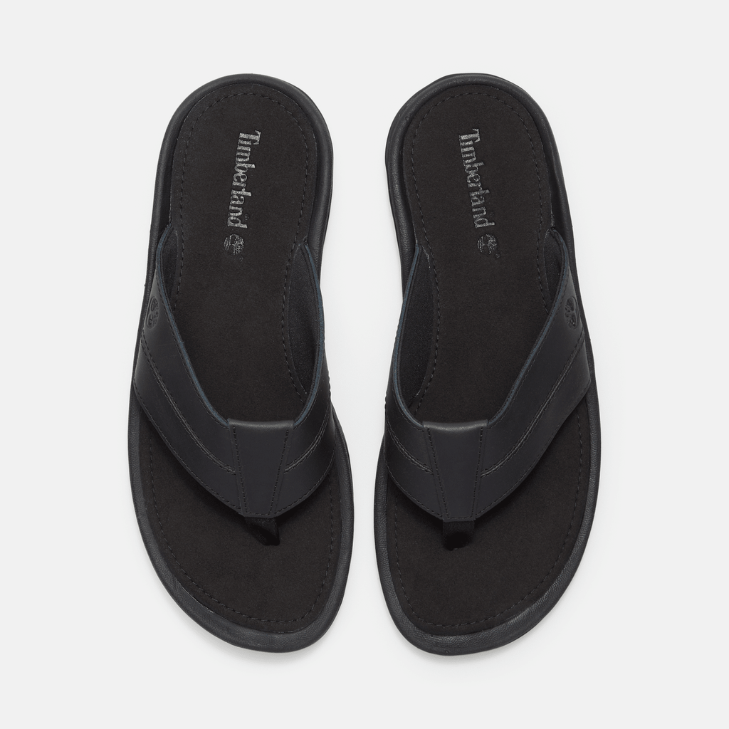Mens Timberland Originals Slide Sandal TBL Black Leather ALT2