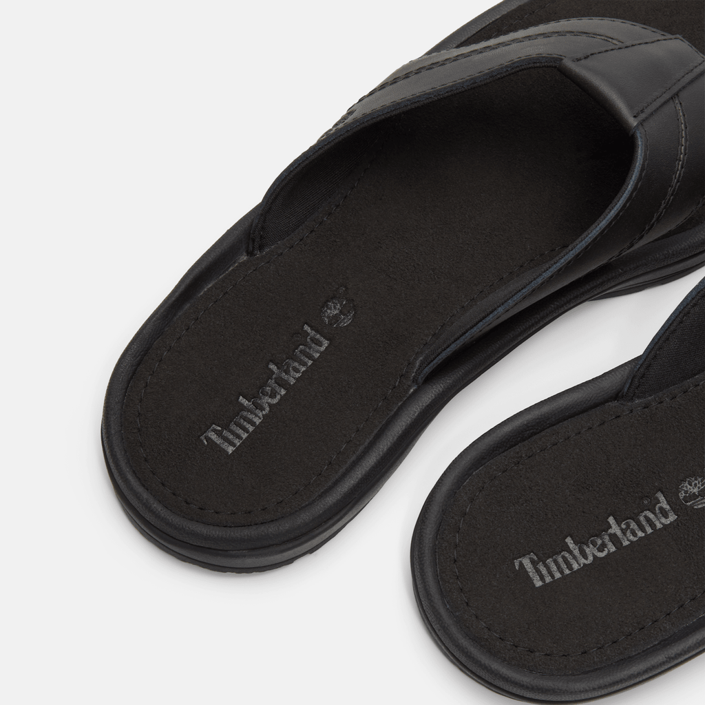 Mens Timberland Originals Slide Sandal TBL Black Leather ALT7