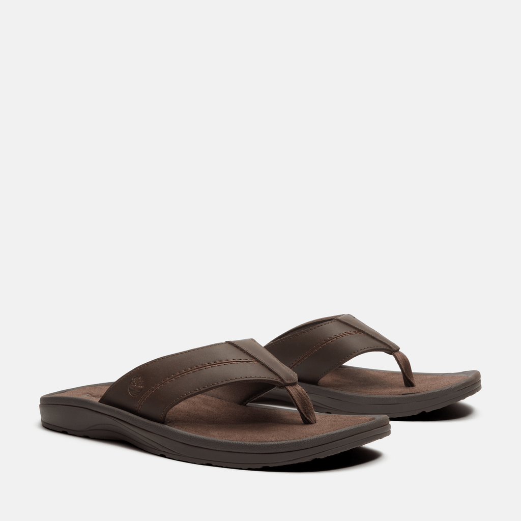 Mens Timberland Originals Slide Sandal TBL Dark Brown Leather ALT4