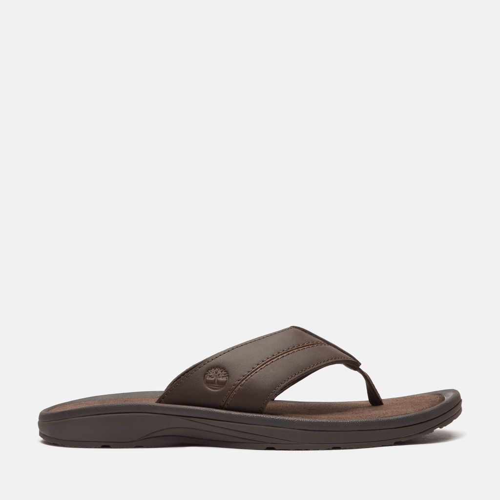 Mens Timberland Originals Slide Sandal TBL Dark Brown Leather HERO