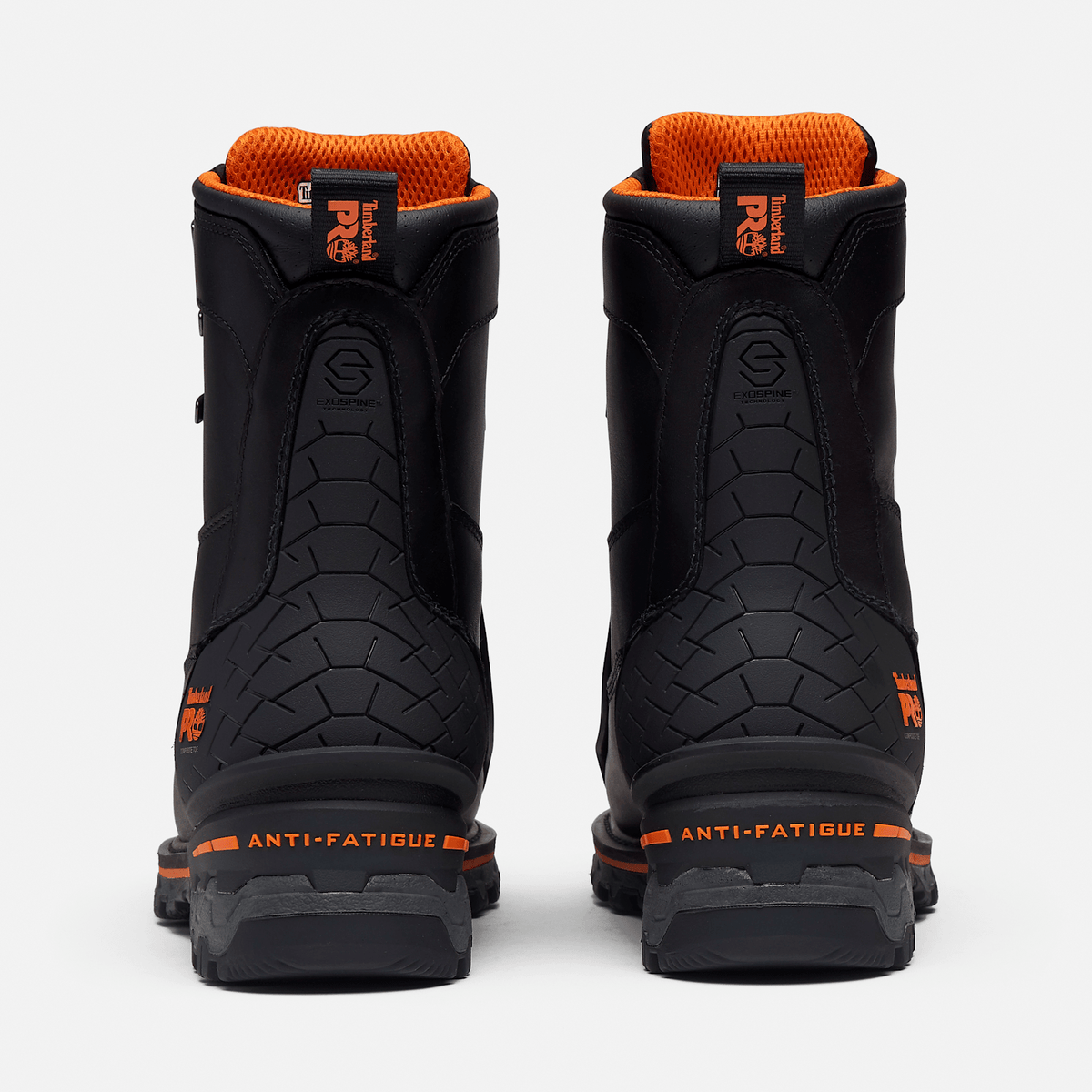 Mens Timberland PRO 8 Boondock Work Boot TBL Black FullGrainOrange ALT5