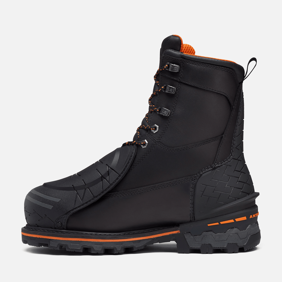Mens Timberland PRO 8 Boondock Work Boot TBL Black FullGrainOrange ALT6