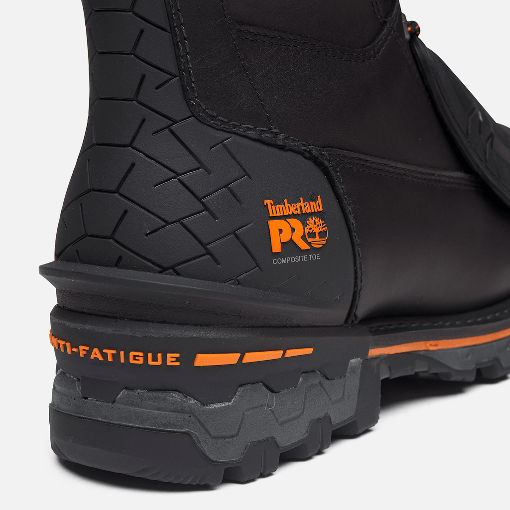 Mens Timberland PRO 8 Boondock Work Boot TBL Black FullGrainOrange ALT7