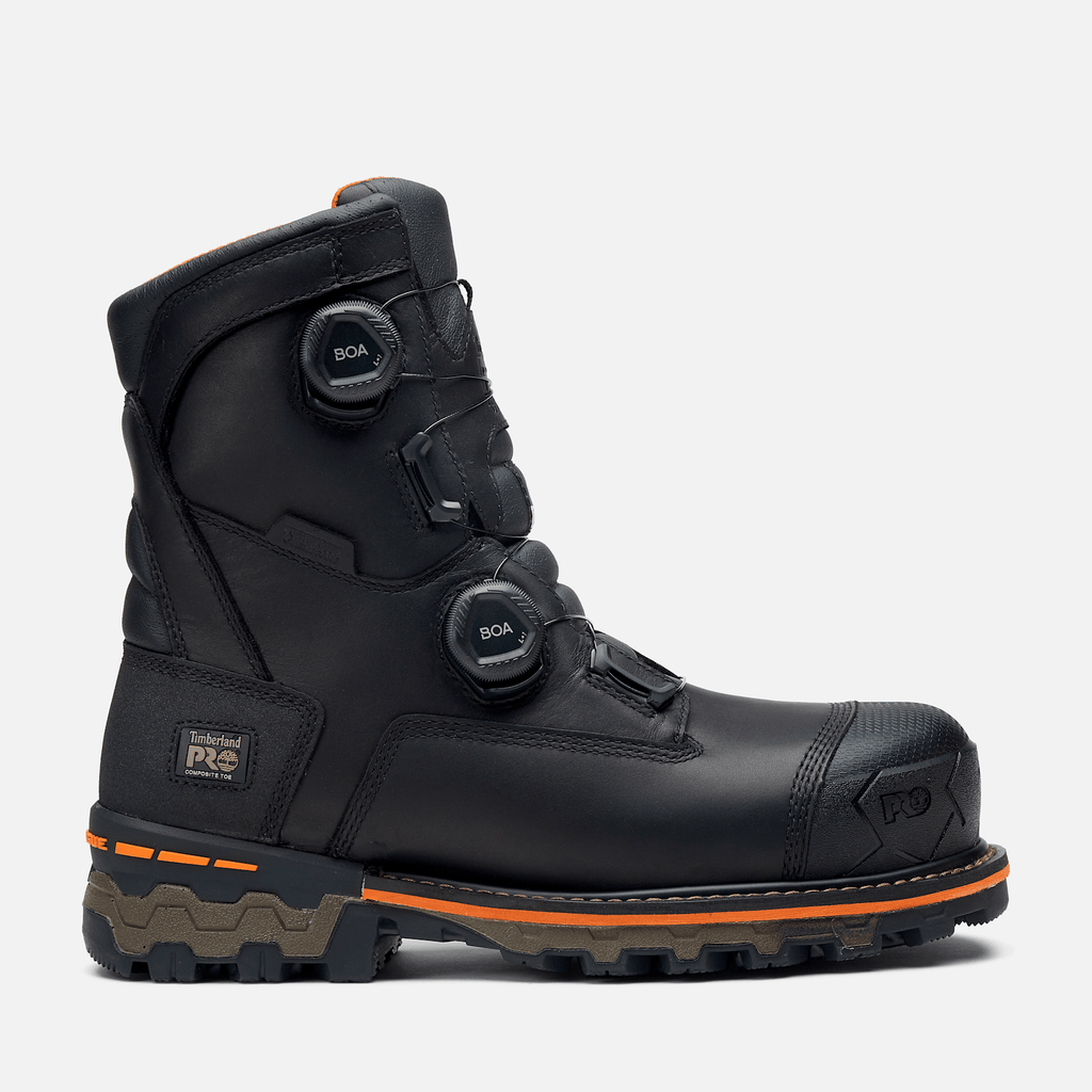Mens Timberland PRO BOA 8 Composite Toe Waterproof Work Boot TBL Black FullGrain HERO
