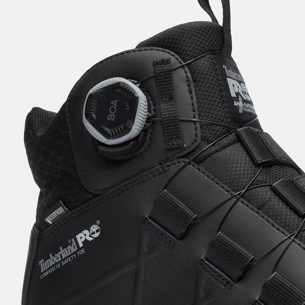 Mens Timberland PRO BOA Morphix 6 Composite Toe Waterproof Boot TBL Black FullGrainMesh ALT7