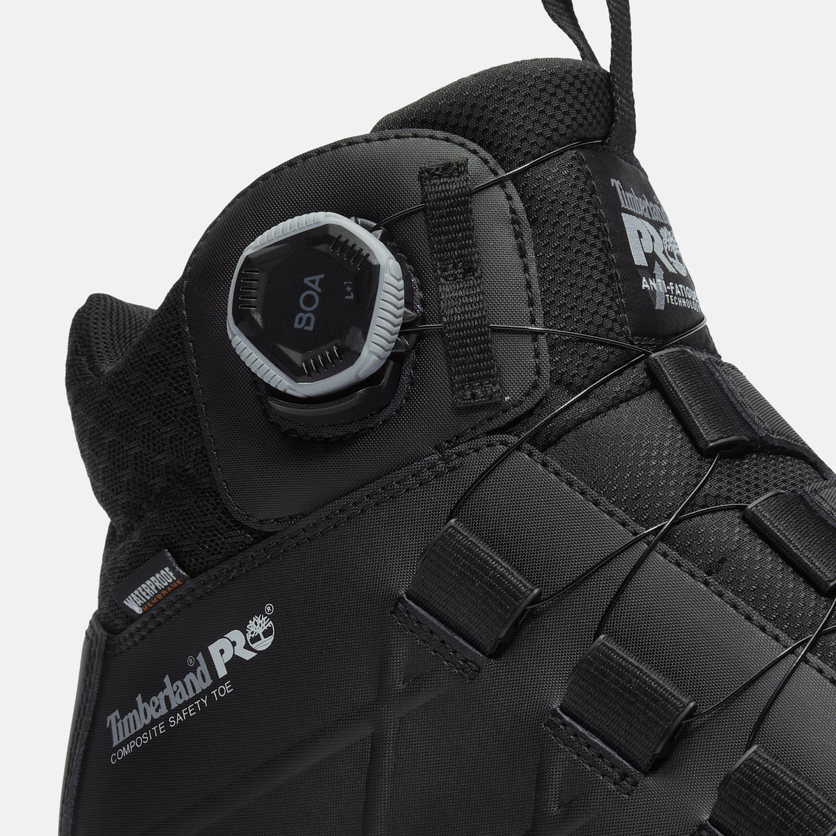 Mens Timberland PRO BOA Morphix 6 Composite Toe Waterproof Boot TBL Black FullGrainMesh ALT7