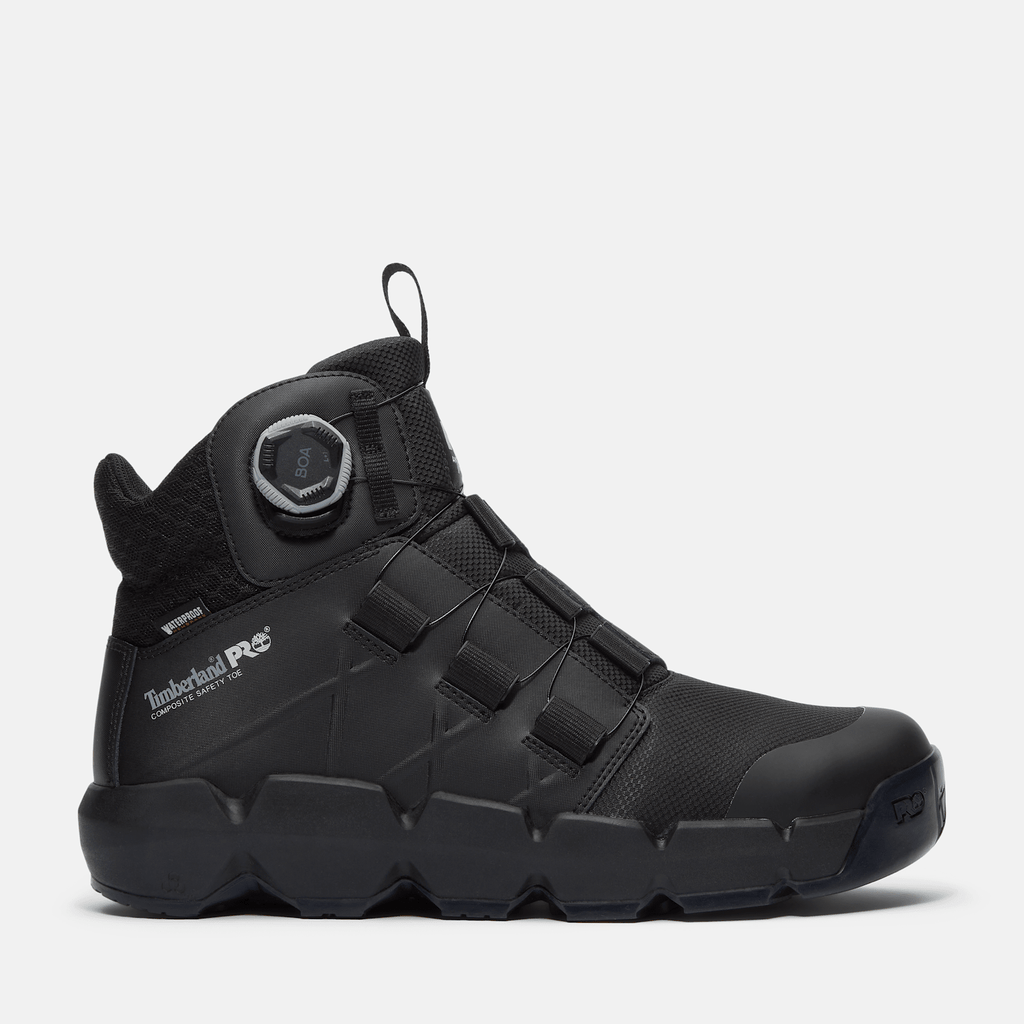 Mens Timberland PRO BOA Morphix 6 Composite Toe Waterproof Boot TBL Black FullGrainMesh HERO
