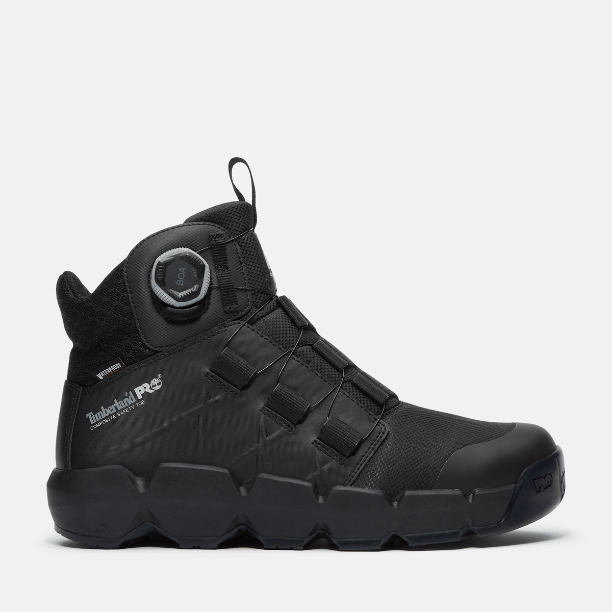 Mens Timberland PRO BOA Morphix 6 Composite Toe Waterproof Boot TBL Black FullGrainMesh HERO