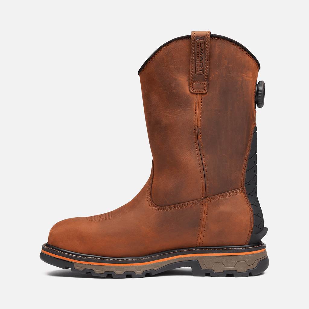Mens Timberland PRO BOA True Grit PullOn Work Boot TBL Medium Brown FullGrain ALT6