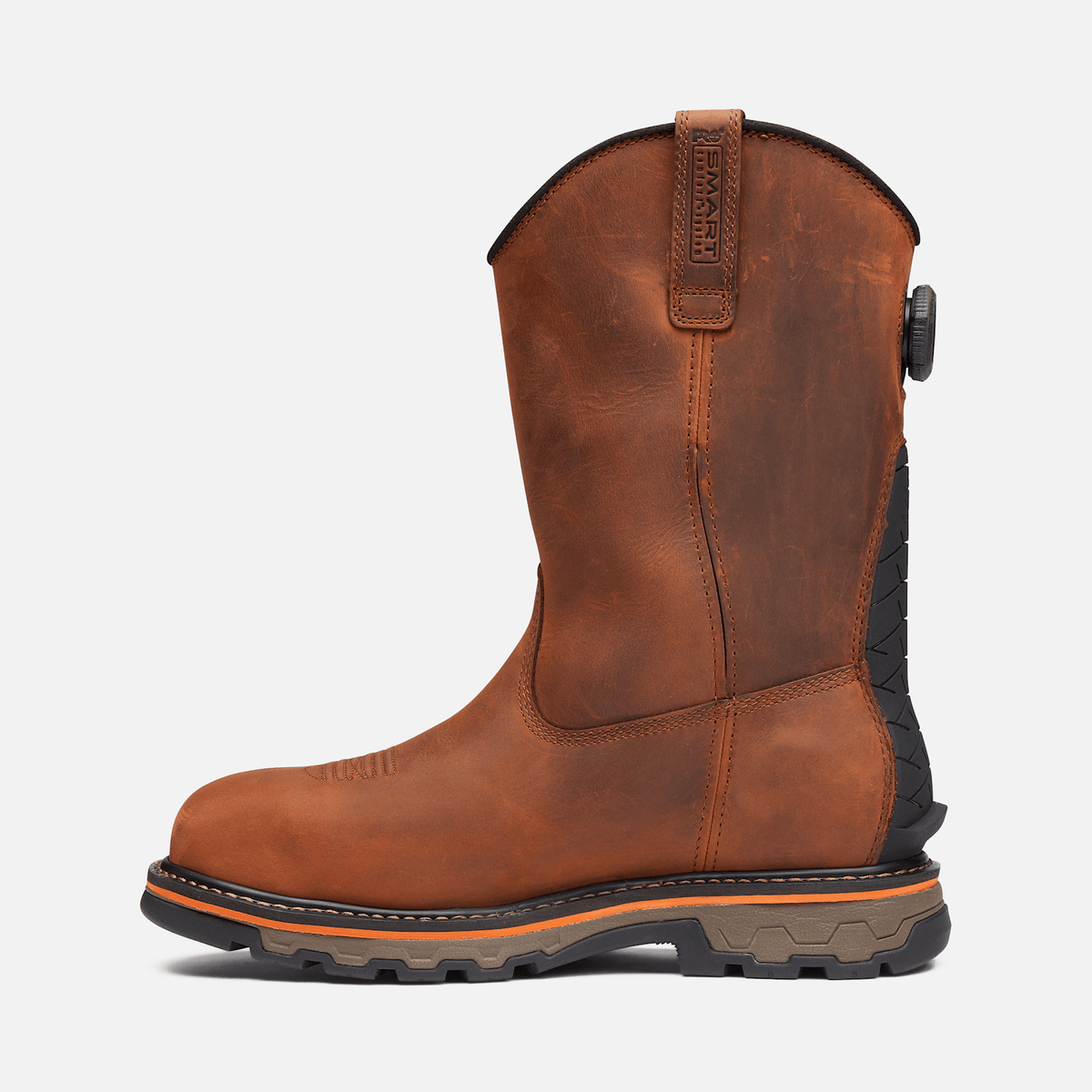Mens Timberland PRO BOA True Grit PullOn Work Boot TBL Medium Brown FullGrain ALT6