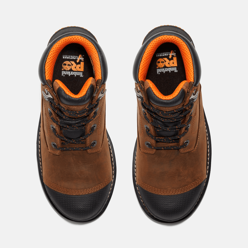 Mens Timberland PRO Boondock 6 Waterproof CompToe Work Boot TBL Brown ALT2