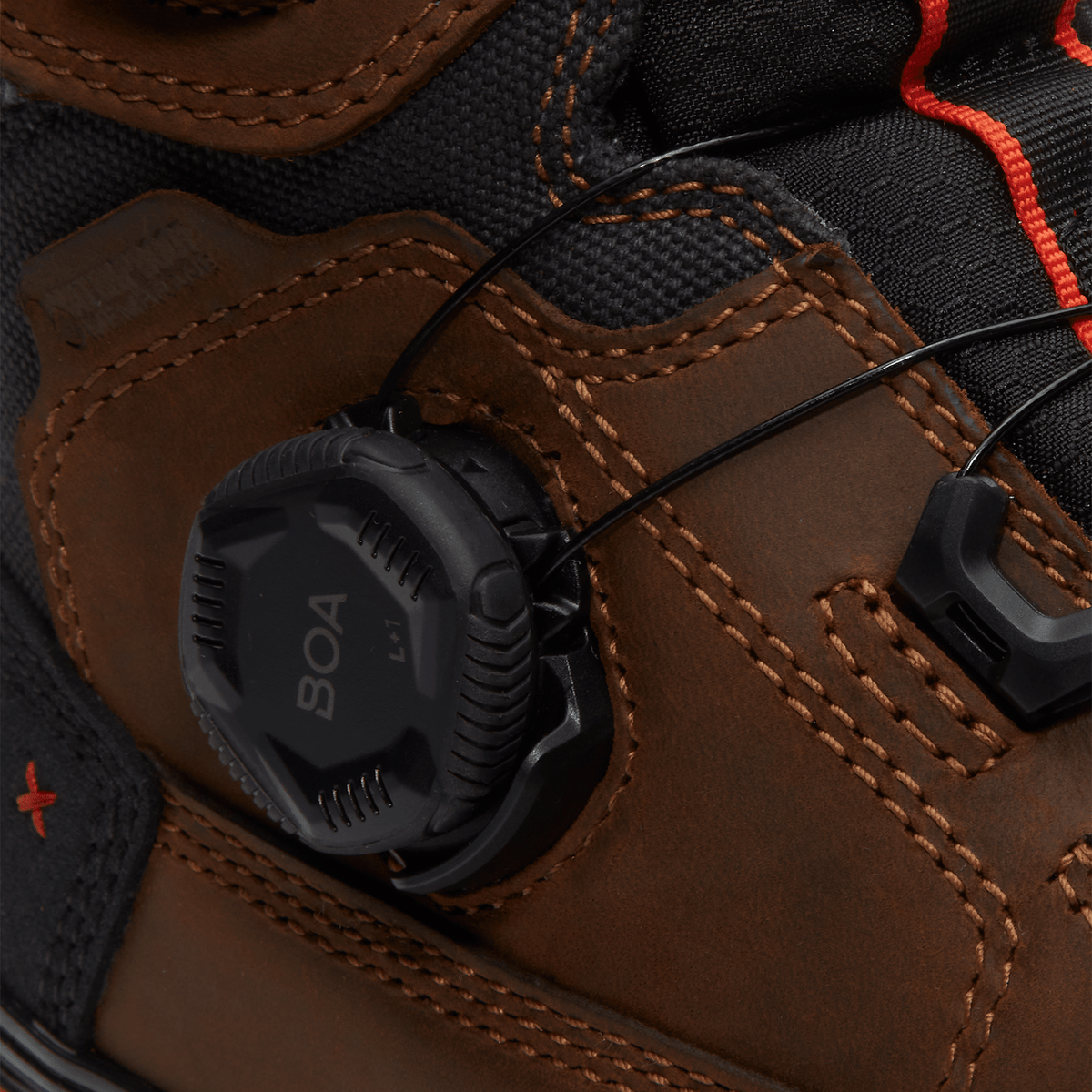 Mens Timberland PRO Boondock Ultralight 6 CompositeToe Work Boot with BOA Fit System TBL Brown FullGrainOrange ALT7