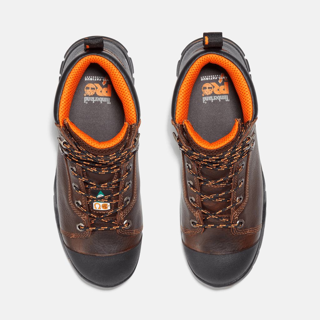 Mens Timberland PRO Endurance 6 Steel Toe Work Boot TBL Brown Leather ALT2