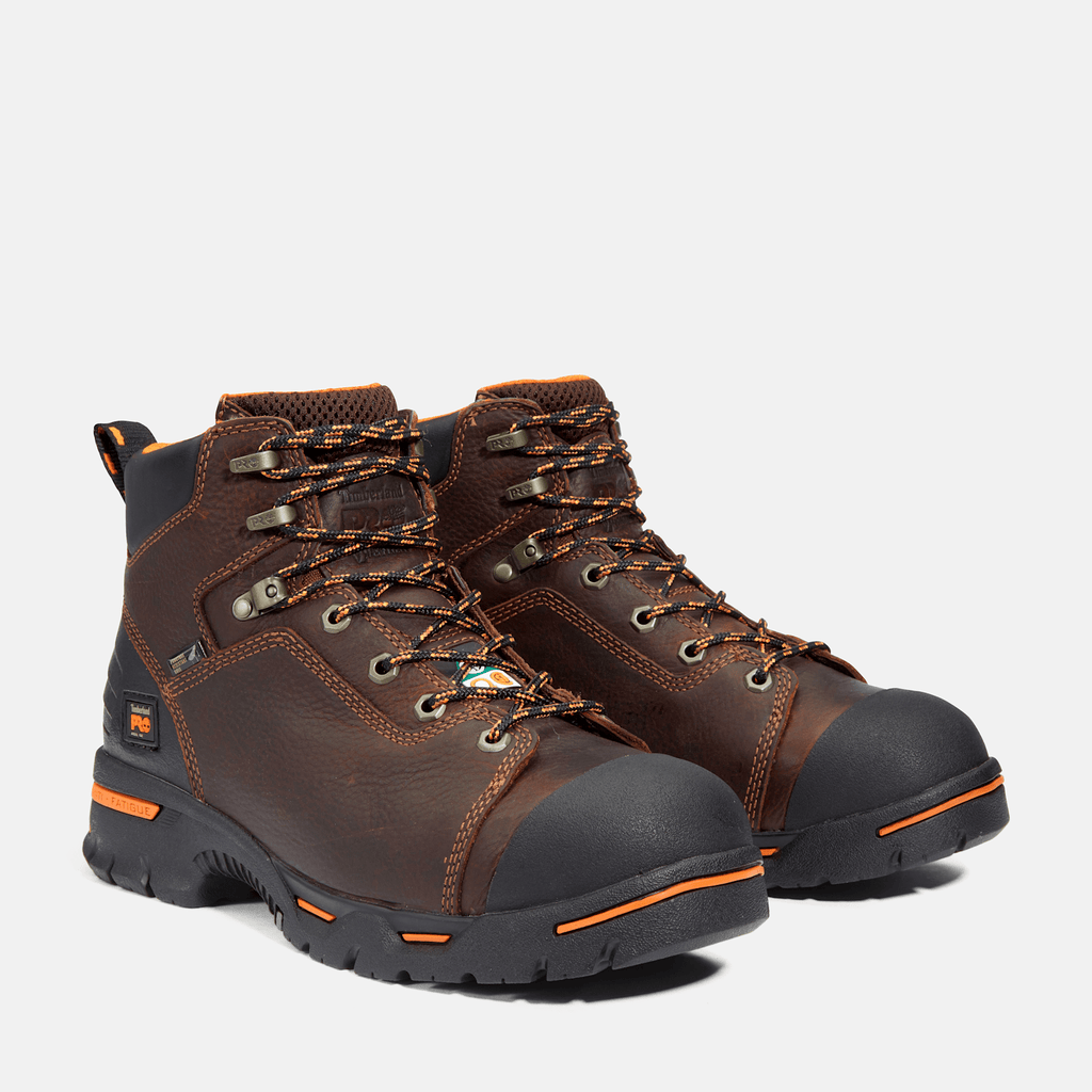 Mens Timberland PRO Endurance 6 Steel Toe Work Boot TBL Brown Leather ALT4