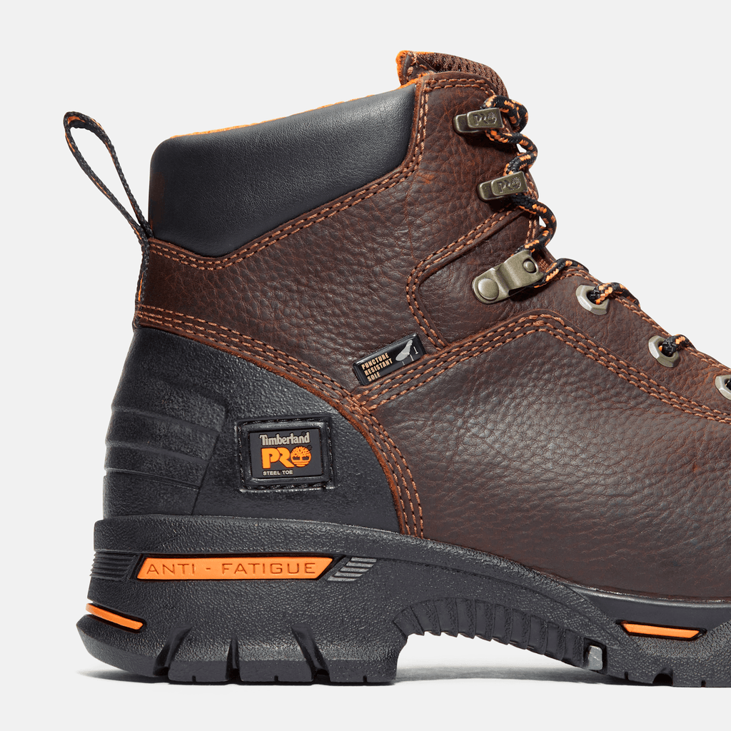 Mens Timberland PRO Endurance 6 Steel Toe Work Boot TBL Brown Leather ALT7