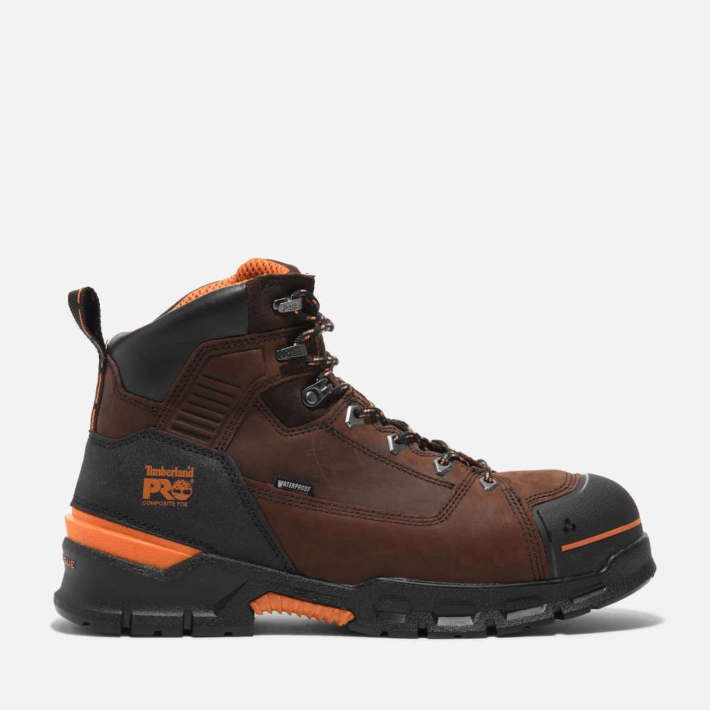 Mens Timberland PRO Endurance EV 6 Waterproof CompToe Work Boot TBL Walnut BrownOrange HERO