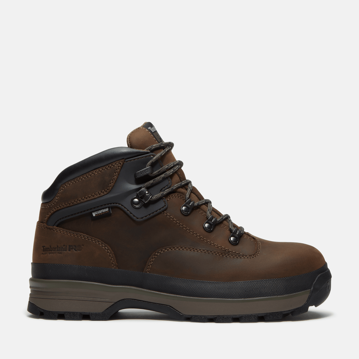 Mens Timberland PRO Euro Hiker XT AlloyToe Waterproof Mid Boot TBL Brown FullGrain HERO