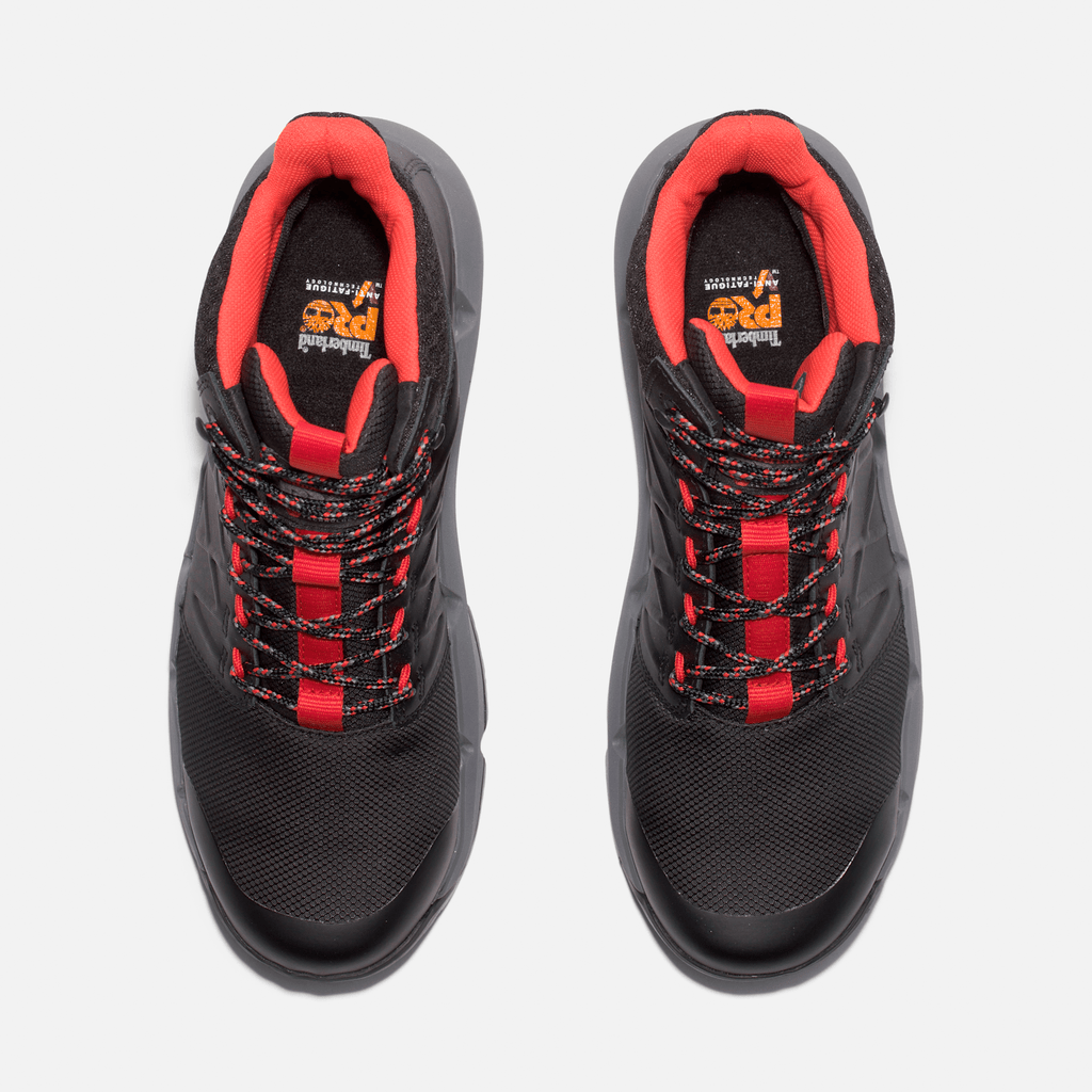 Mens Timberland PRO Morphix Outdoor 6 Waterproof CompToe Work Boot TBL BlackRed ALT2