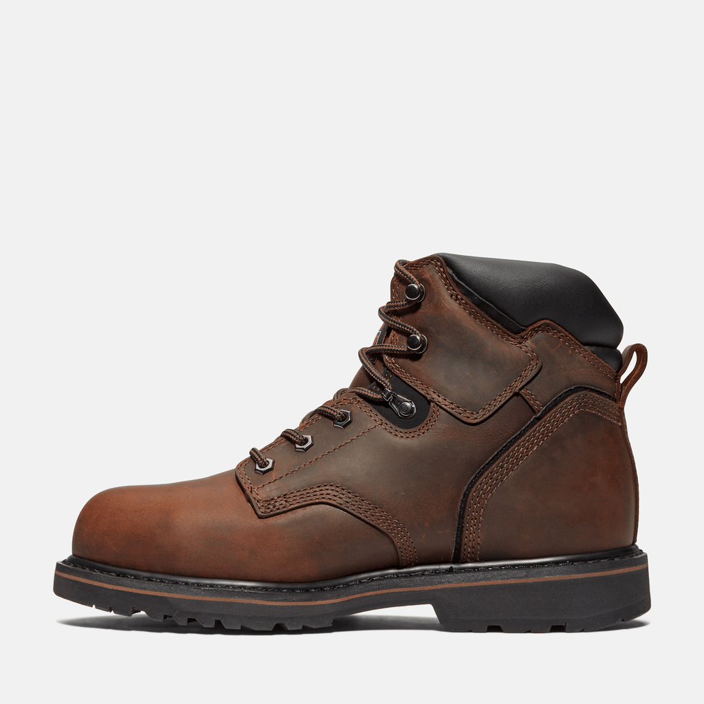 Mens Timberland PRO Pit Boss 6 SteelToe Work Boot TBL Brown ALT6