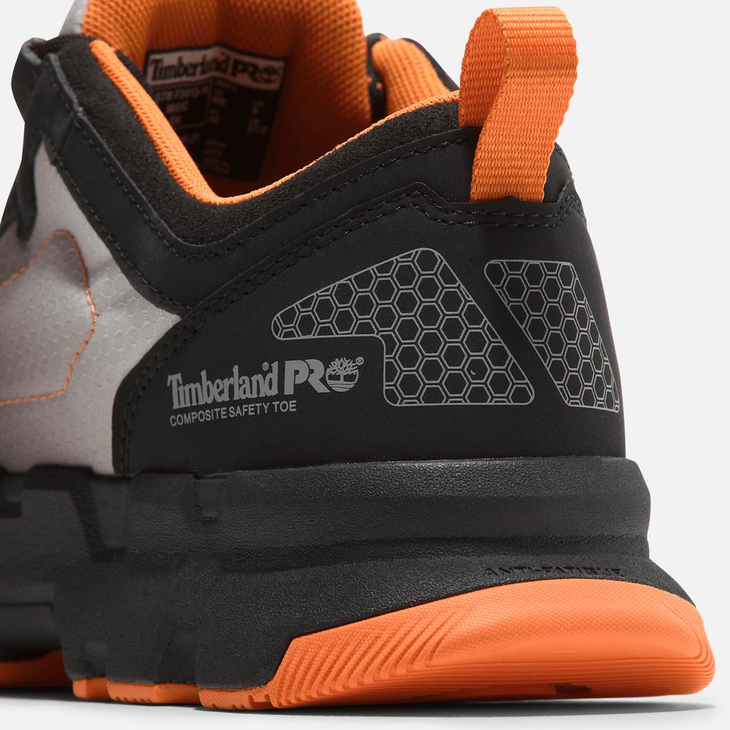 Mens Timberland PRO Powertrain EV CompToe Athletic Work Sneaker TBL GreyOrange ALT7