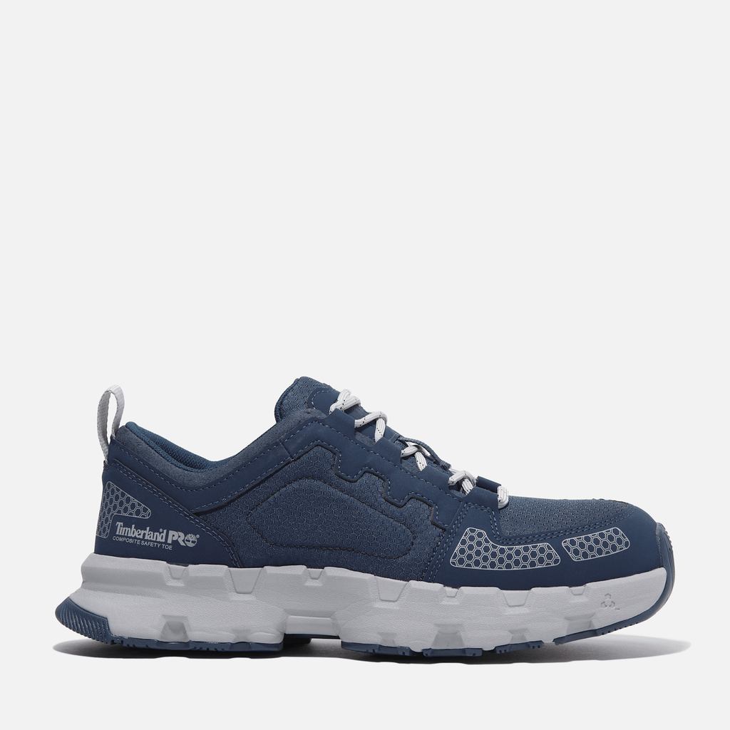 Mens Timberland PRO Powertrain EV Composite Toe Work Sneaker TBL NavyGrey HERO