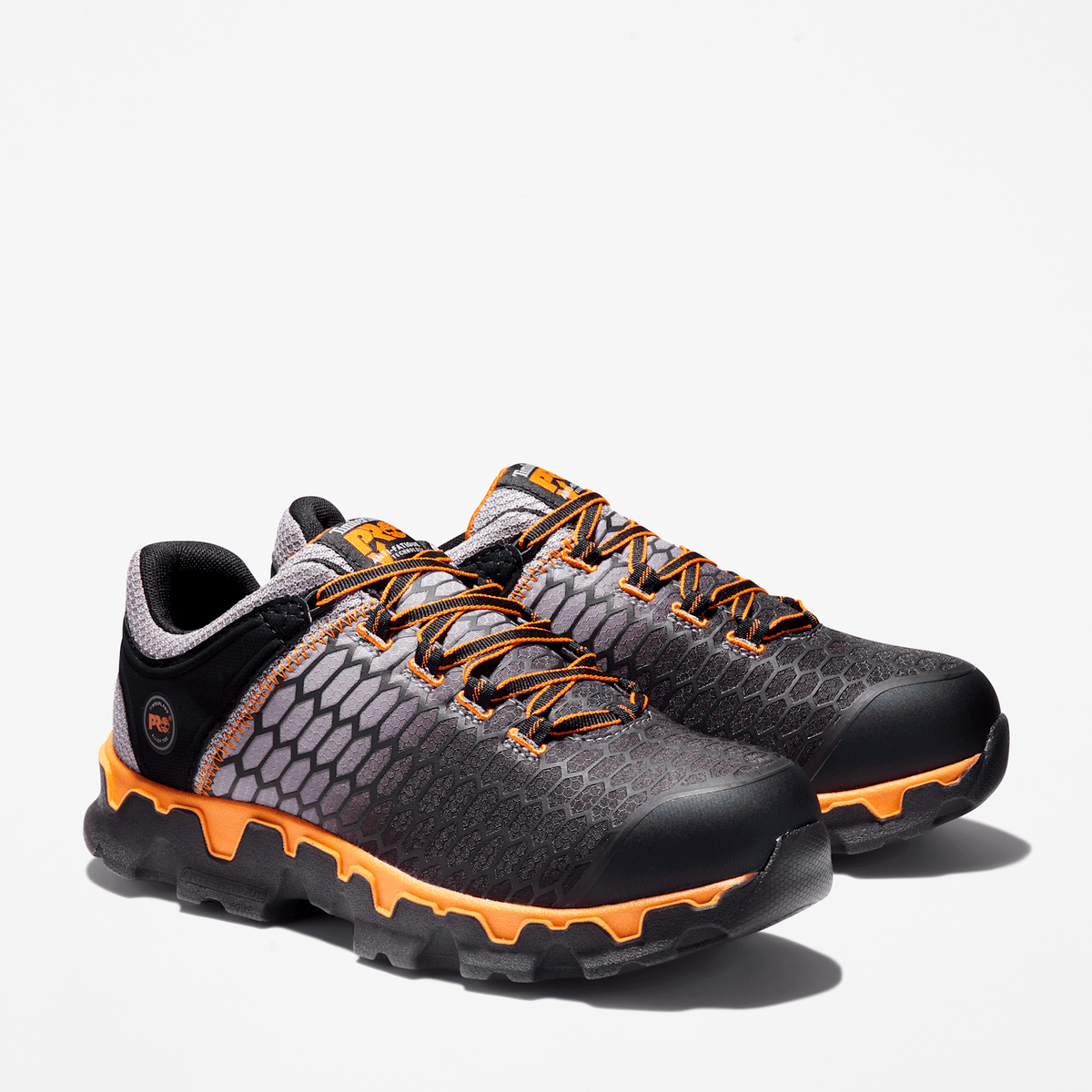Mens Timberland PRO Powertrain Sport Alloy Toe Work Sneaker TBL GreyOrange ALT4