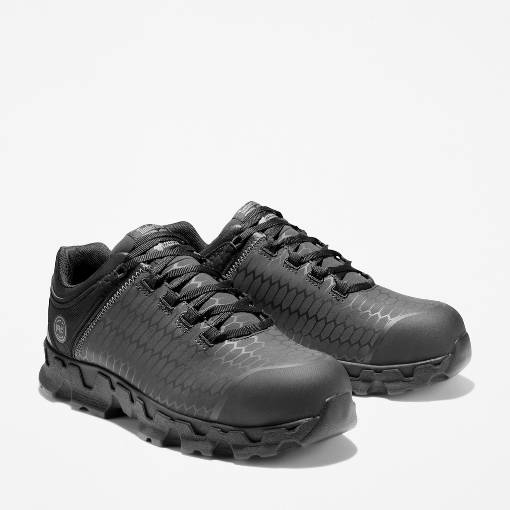 Mens Timberland PRO Powertrain Sport Alloy Toe Work Sneaker TBL BlackGrey ALT4