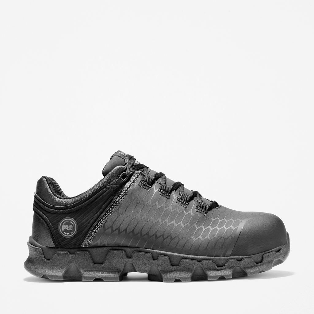 Mens Timberland PRO Powertrain Sport Alloy Toe Work Sneaker TBL BlackGrey HERO