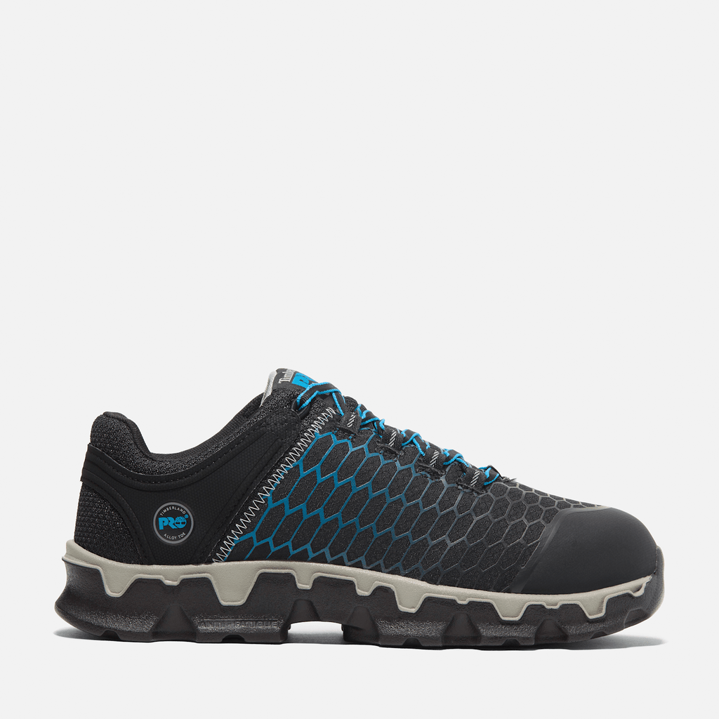 Mens Timberland PRO Powertrain Sport Alloy Toe Work Sneaker TBL BlackBlue HERO