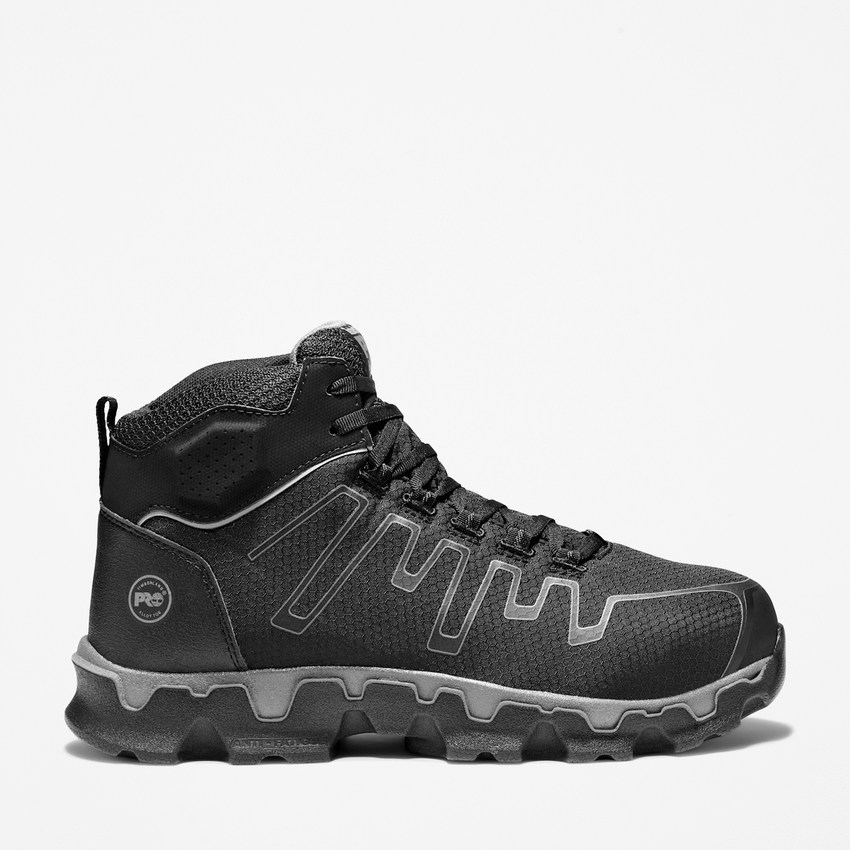 Mens Timberland PRO Powertrain Sport AlloyToe Mid Athletic Work Boot TBL Black HERO