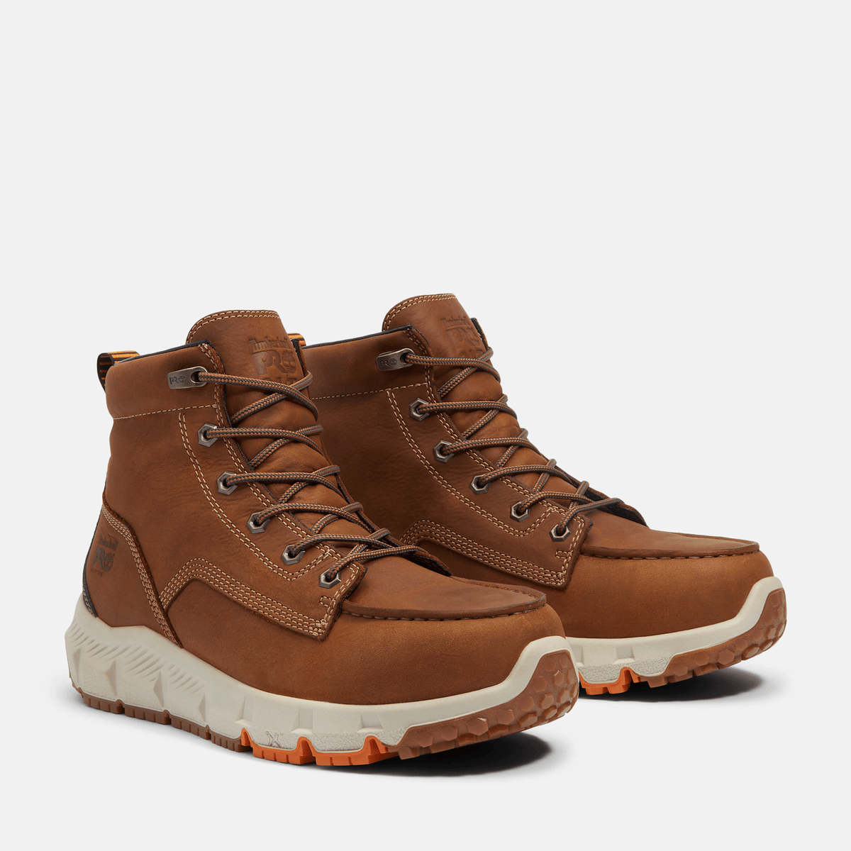 Mens Timberland PRO Tempe Moc Toe 6 Alloy Toe Work Boot TBL Light Brown FullGrain ALT4