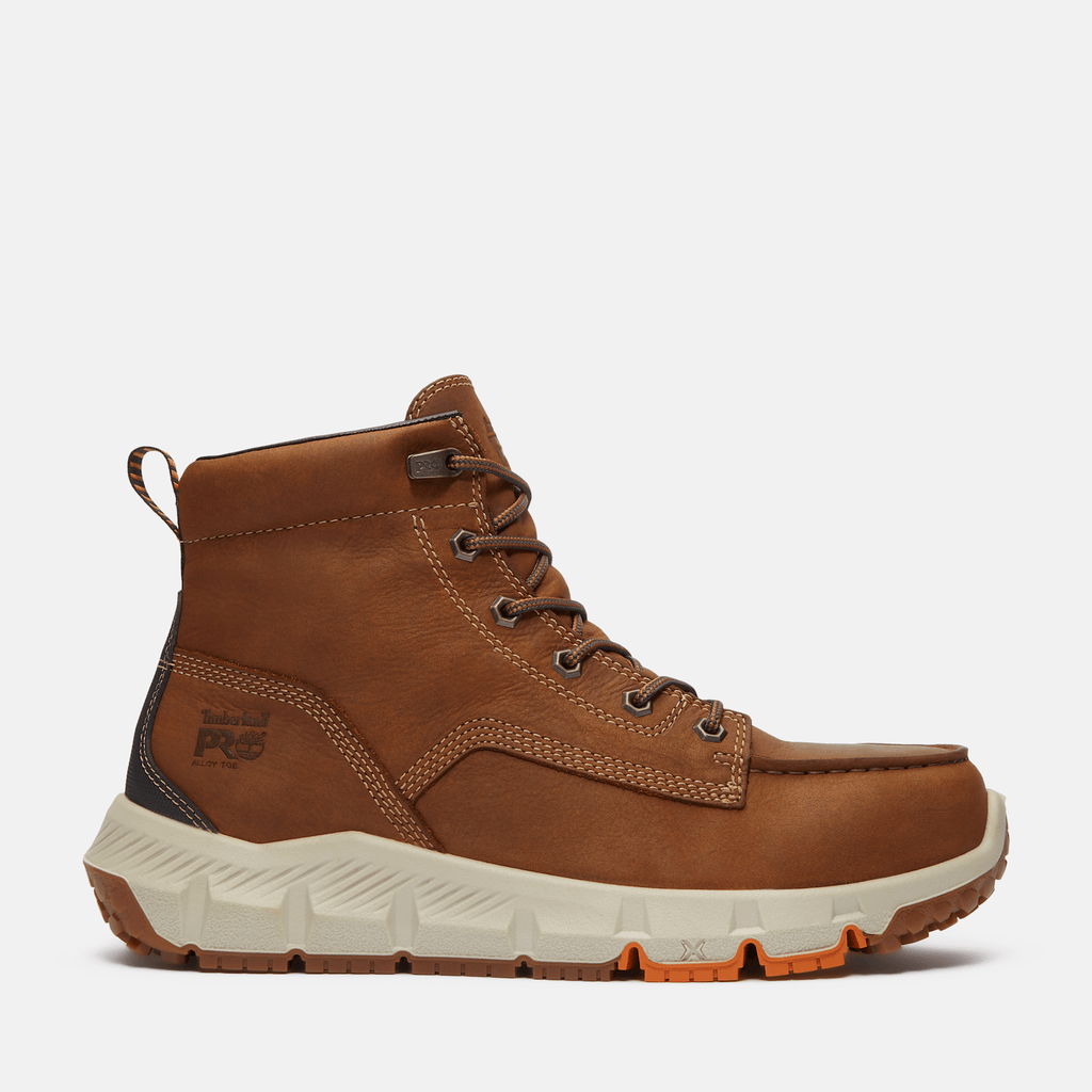 Mens Timberland PRO Tempe Moc Toe 6 Alloy Toe Work Boot TBL Light Brown FullGrain HERO