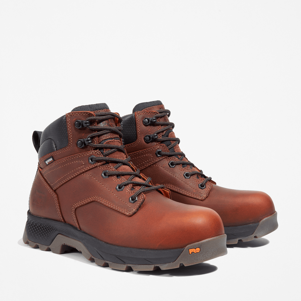 Mens Timberland PRO TiTAN EV 6 Waterproof CompToe Work Boot TBL Teak Brown ALT4