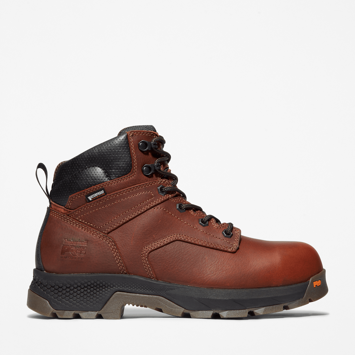 Mens Timberland PRO TiTAN EV 6 Waterproof CompToe Work Boot TBL Teak Brown HERO