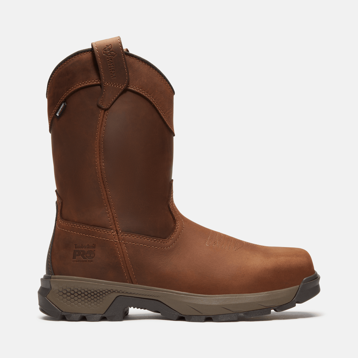 Mens Timberland PRO TiTAN EV PullOn Composite Toe Waterproof Work Boot TBL Brown HERO