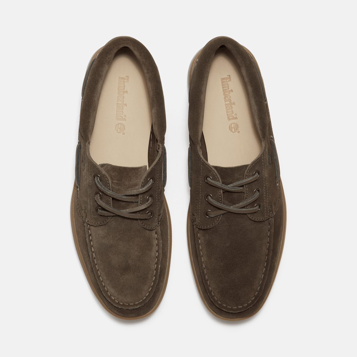 Mens Timberland Portofino Pier Boat Shoe TBL Dark Brown SuedeBeige ALT2