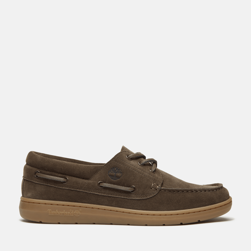 Mens Timberland Portofino Pier Boat Shoe TBL Dark Brown SuedeBeige HERO