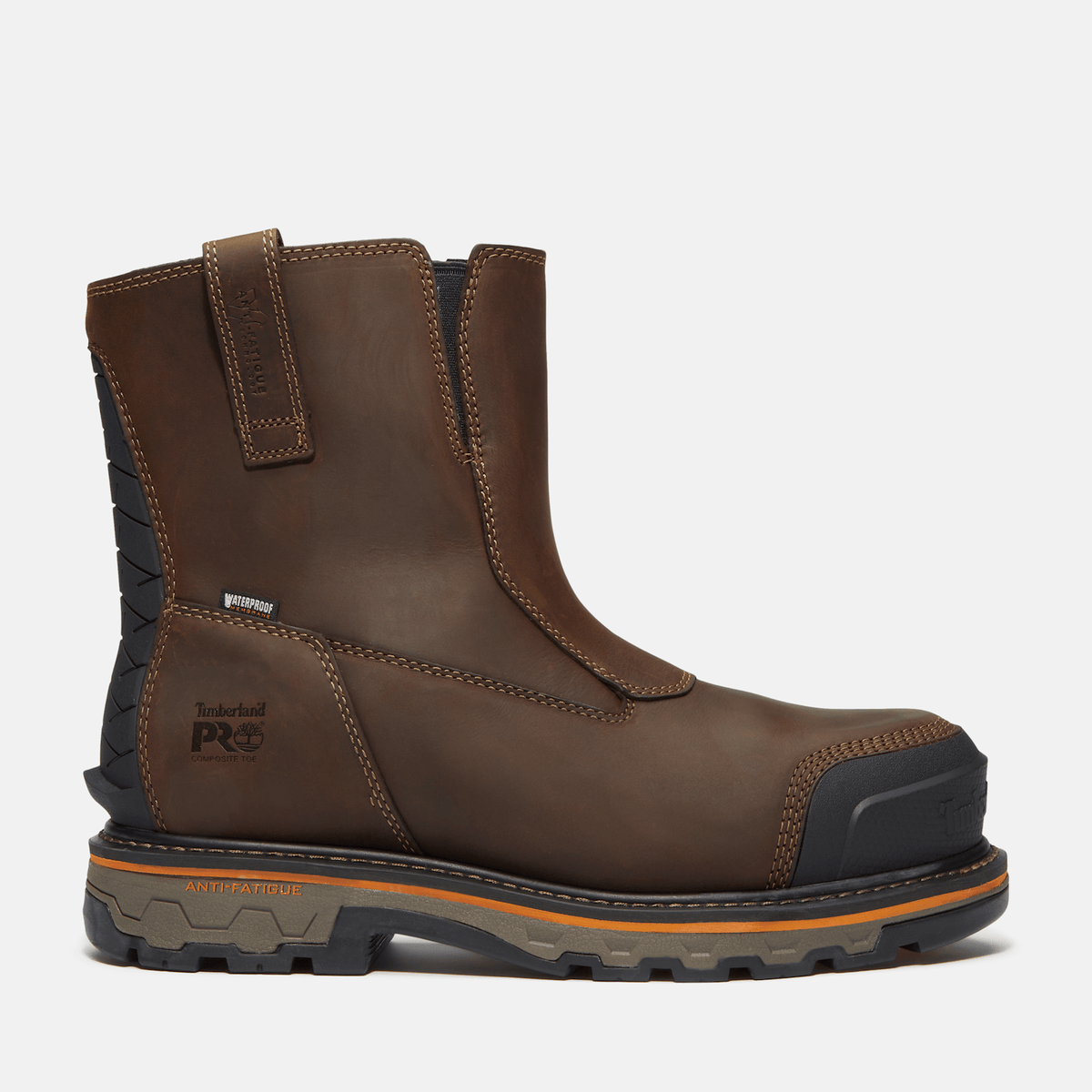 Mens True Grit Chelsea Composite Toe Waterproof Work Boot TBL Dark Brown FullGrain HERO