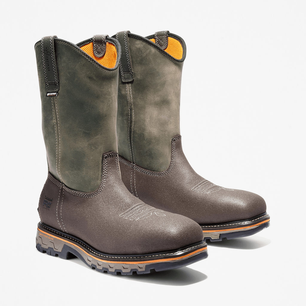 Mens True Grit Pull On Composite Toe Waterproof Work Boot TBL Rancher Brown ALT4