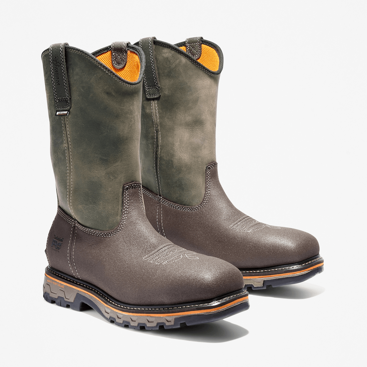 Mens True Grit Pull On Composite Toe Waterproof Work Boot TBL Rancher Brown ALT4