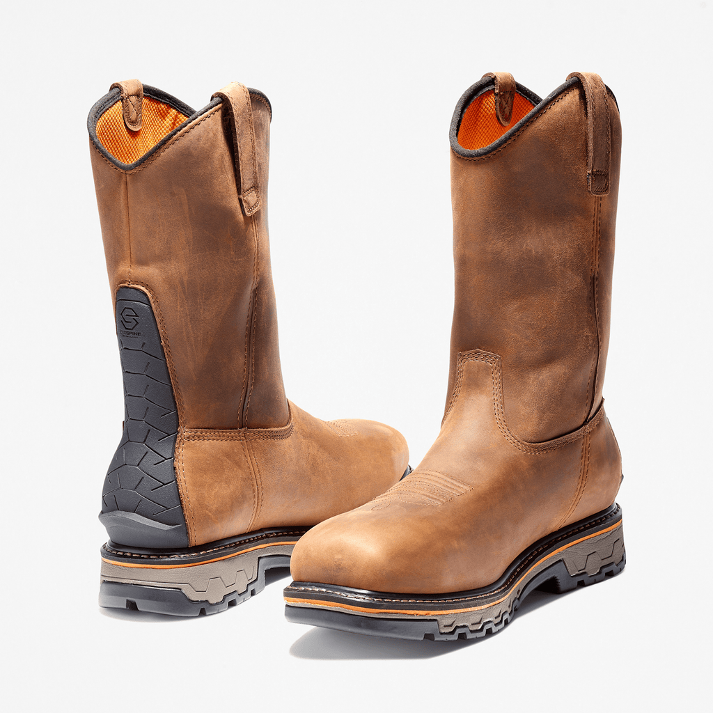 Mens True Grit Pull On Composite Toe Waterproof Work Boot TBL Earth Brown ALT5
