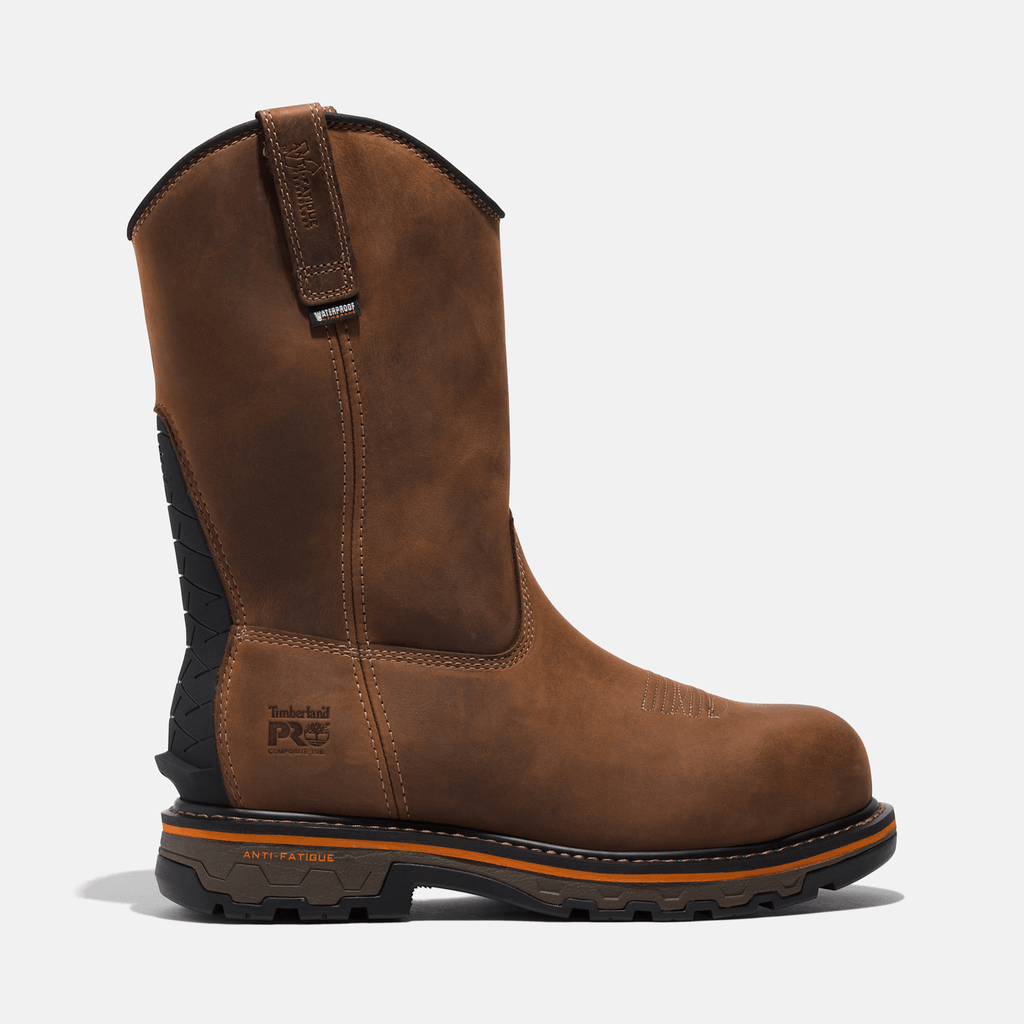 Mens True Grit Pull On Composite Toe Waterproof Work Boot TBL Brown HERO